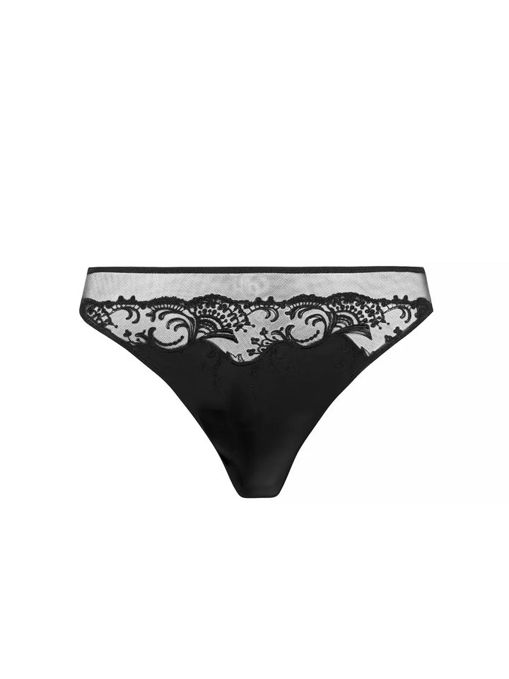Tanga de seda y tul bordado Splendeur Soie