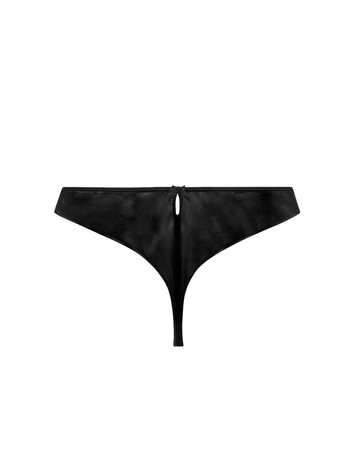 Tanga de seda y tul bordado Splendeur Soie