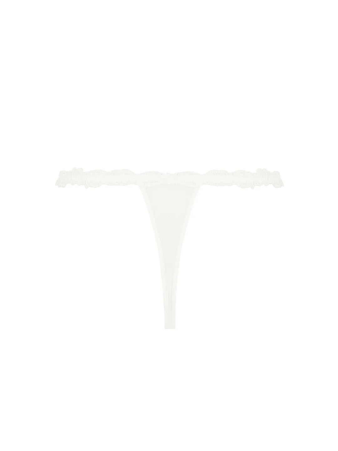 Tanga sexy de seda y tul bordado