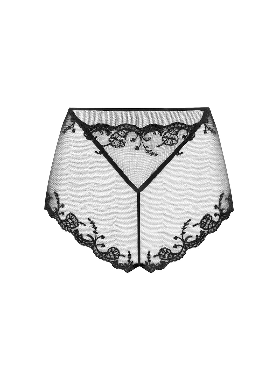 Shorty de seda y tul bordado Splendeur Soie