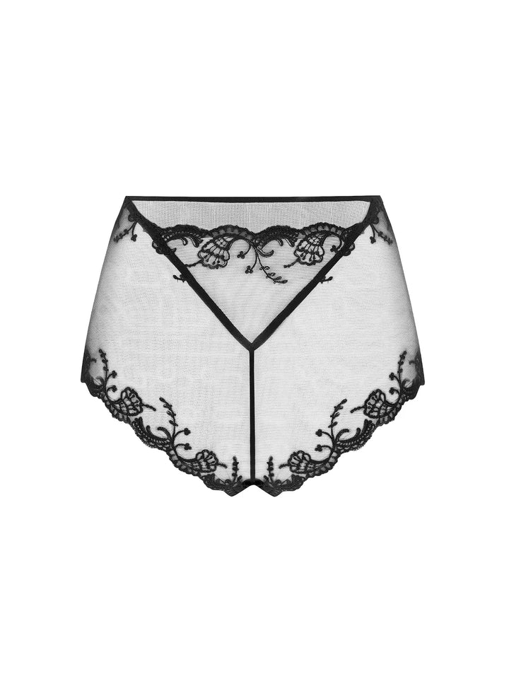 Shorty de seda y tul bordado Splendeur Soie