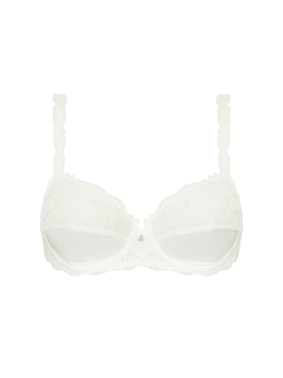 Sujetador entero con aros de seda y tul bordado