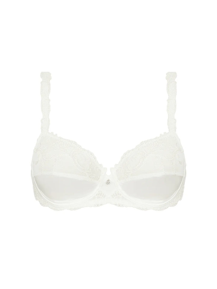 Sujetador entero con aros de seda y tul bordado