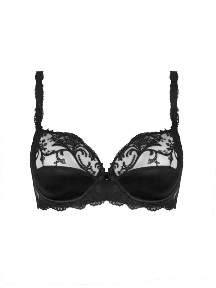 Sujetador entero con aros de seda y tul bordado