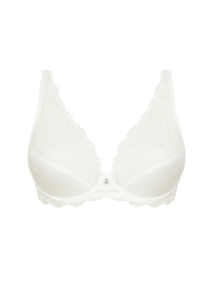 Sujetador glamour escote V en seda satinada