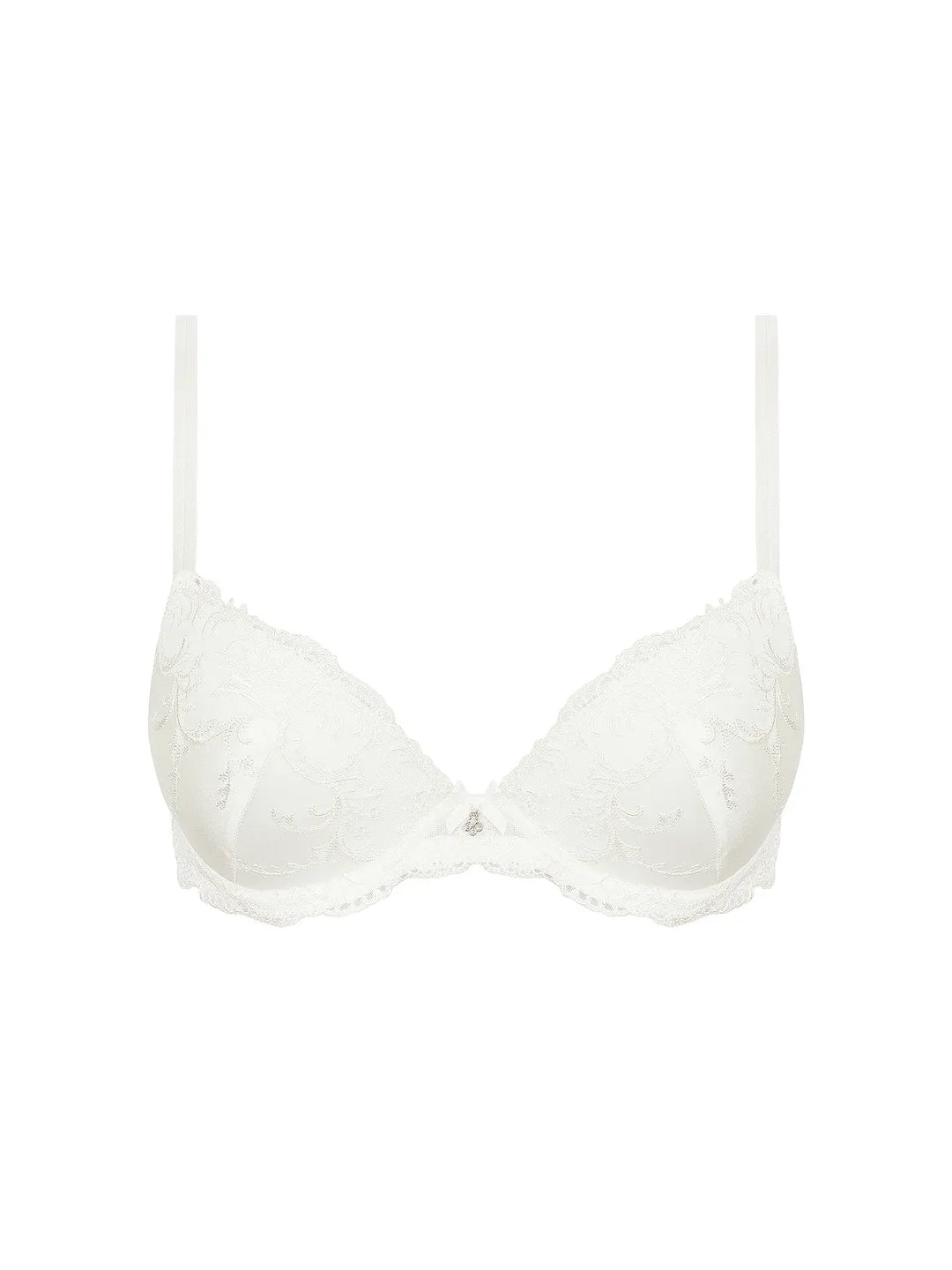 Sujetador coque de seda y tul bordado