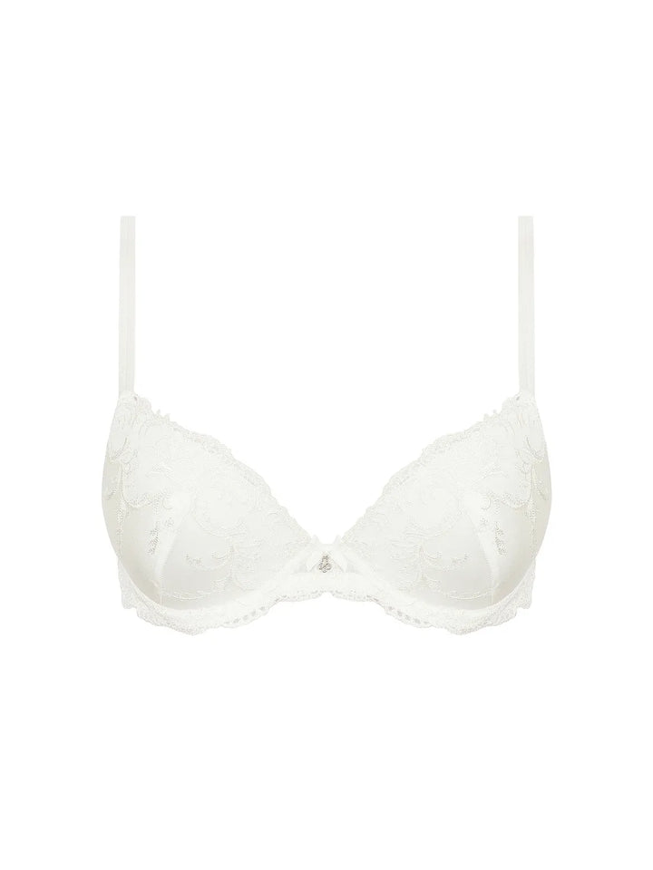 Sujetador coque de seda y tul bordado