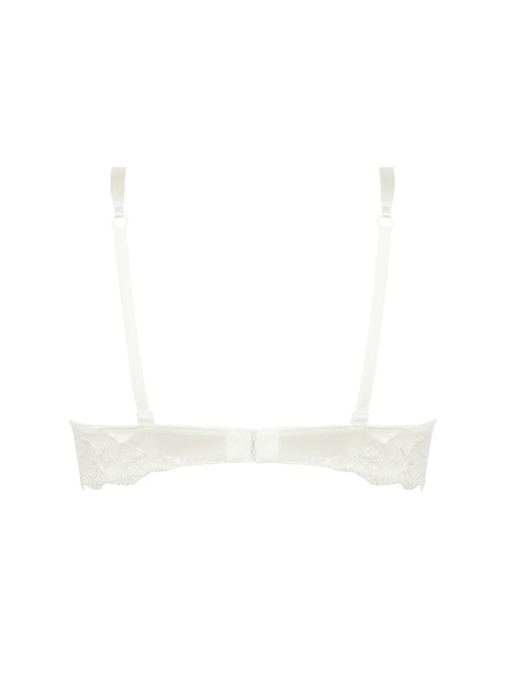 Sujetador coque de seda y tul bordado