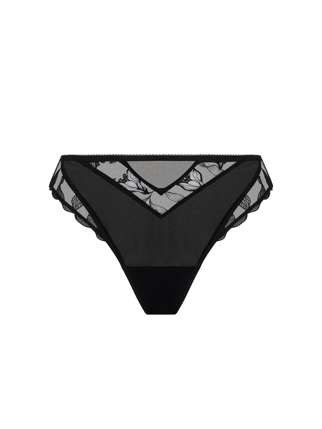 Braga fantasía de tul bordado con transparencia