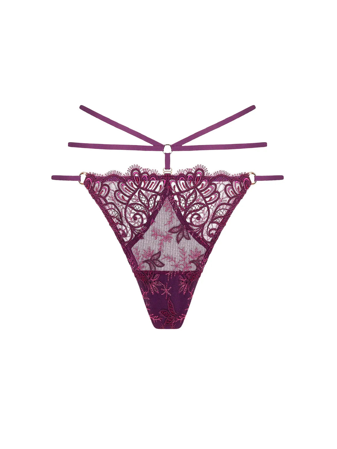 Mini tanga bordado con tiras extraíbles