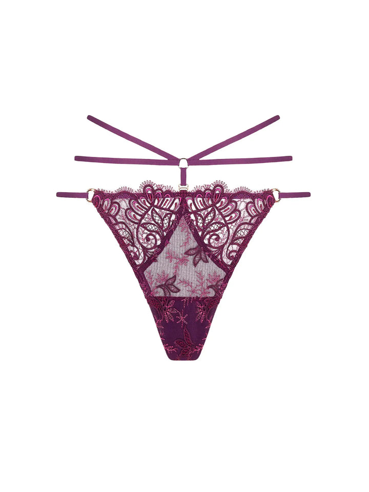 Mini tanga bordado con tiras extraíbles