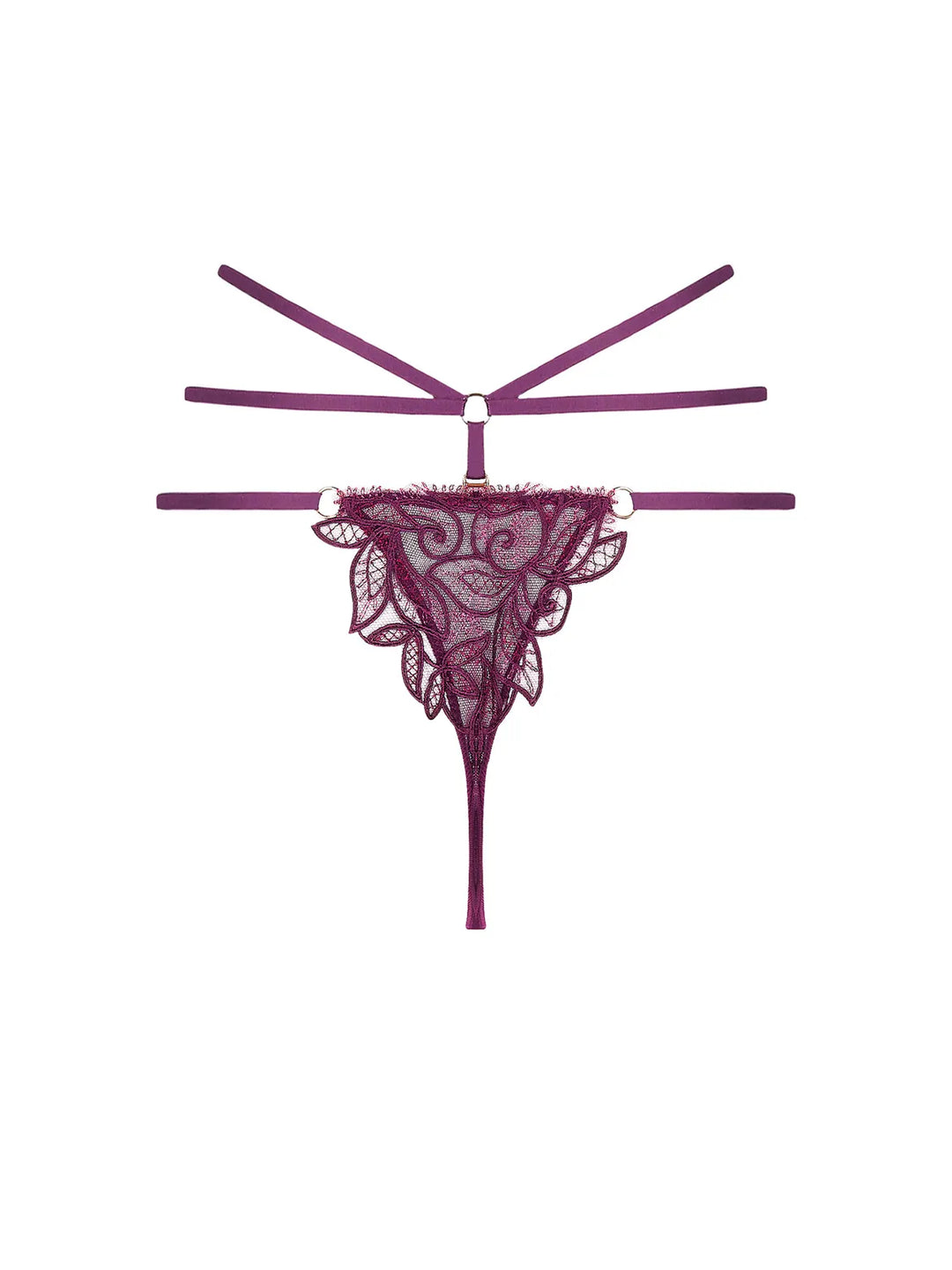 Mini tanga bordado con tiras extraíbles