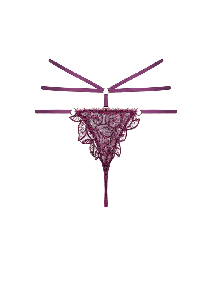 Mini tanga bordado con tiras extraíbles