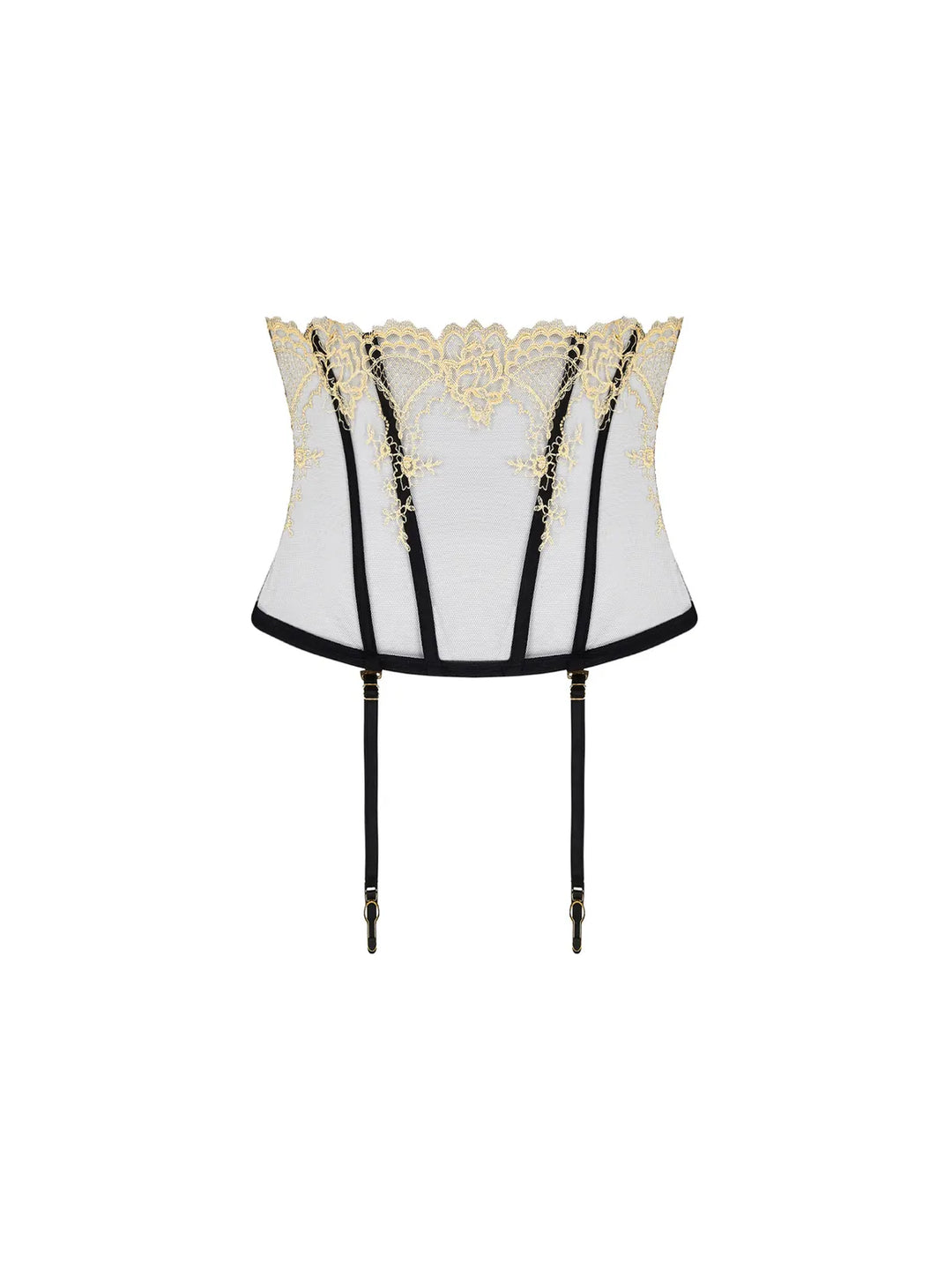 Ceñidor bordado laminado con portaligas amovibles