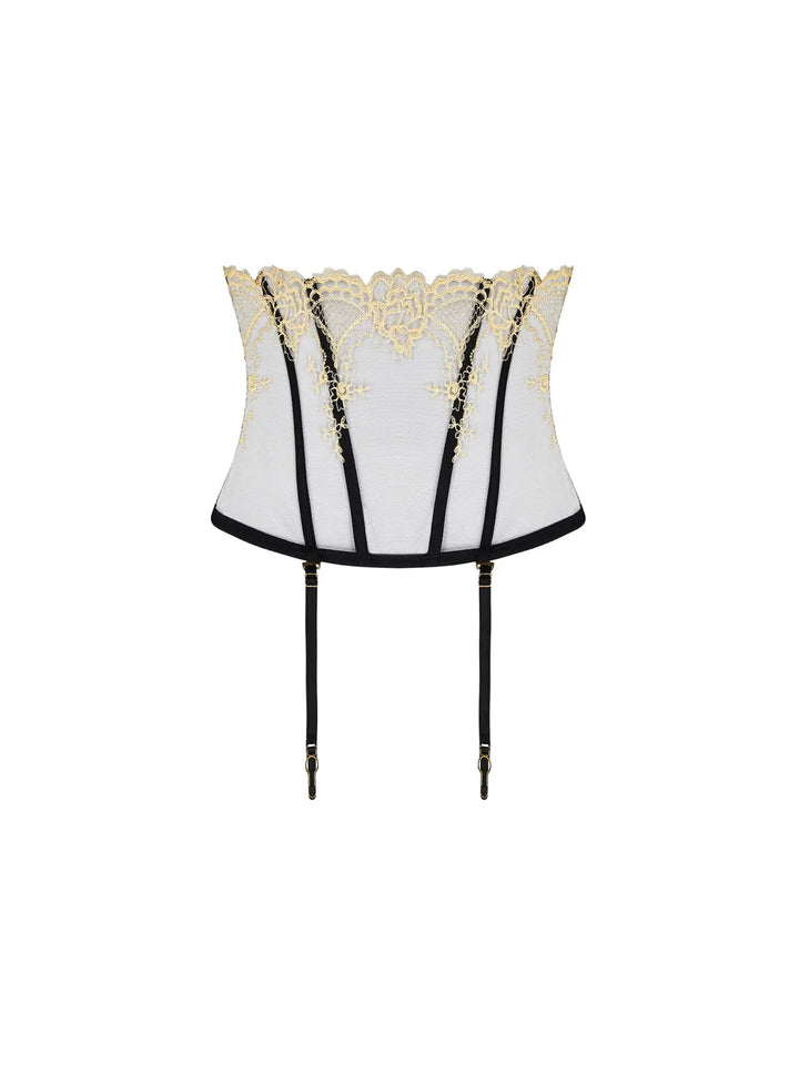 Ceñidor bordado laminado con portaligas amovibles