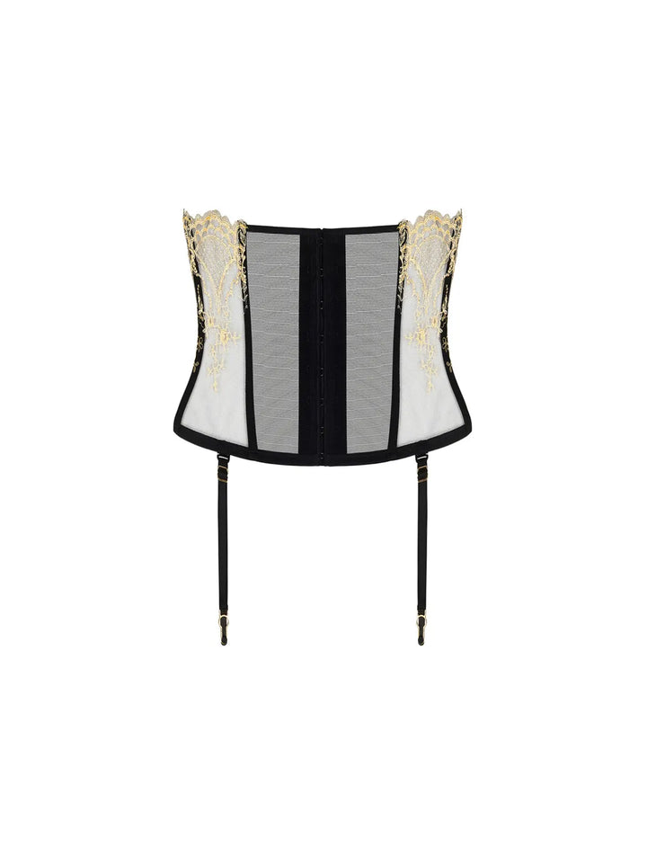 Ceñidor bordado laminado con portaligas amovibles