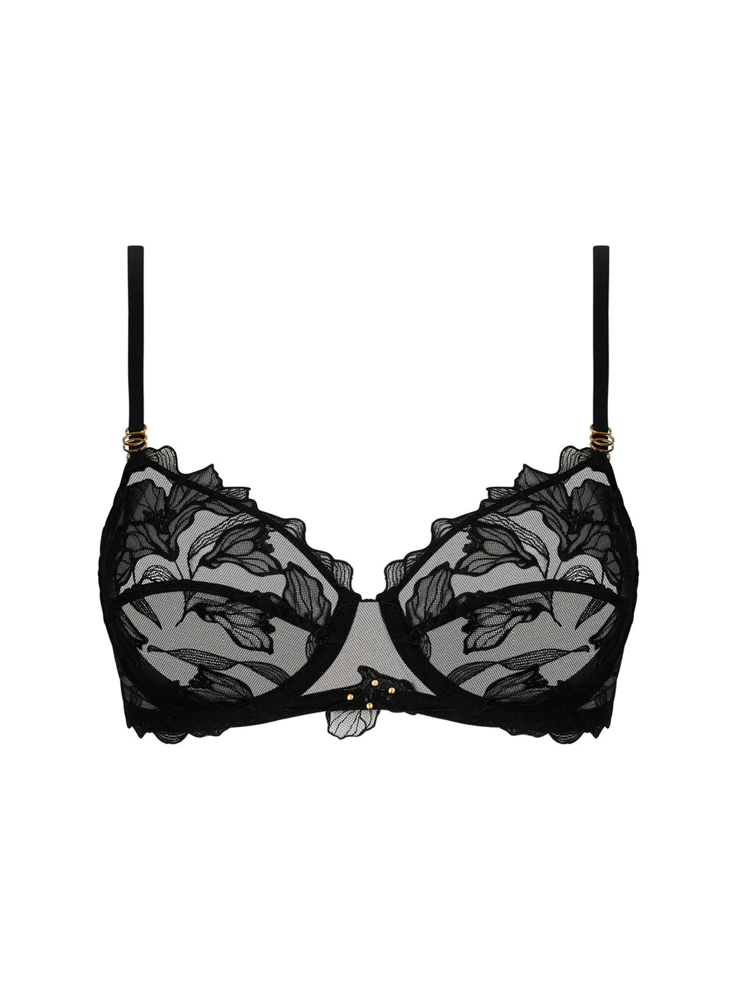 Sujetador entero con aro y tul bordado