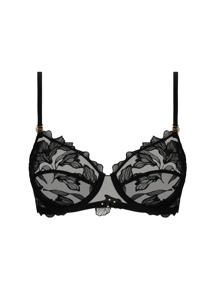 Sujetador entero con aro y tul bordado