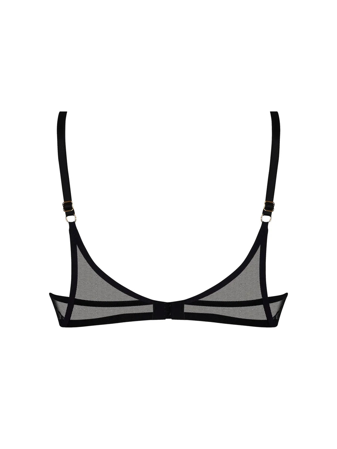 Sujetador glamour escote V con tul bordado y organza