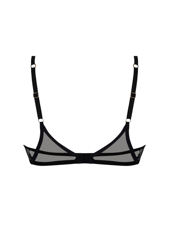 Sujetador coque con aro y tul bordado festoneado