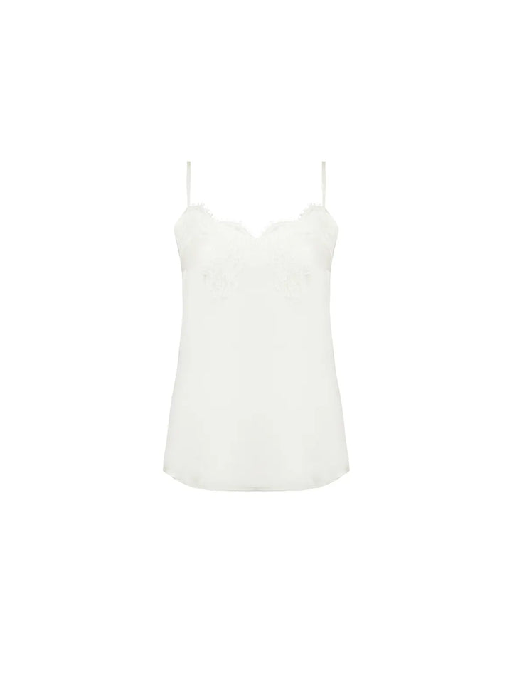 Caraco de seda y tul bordado