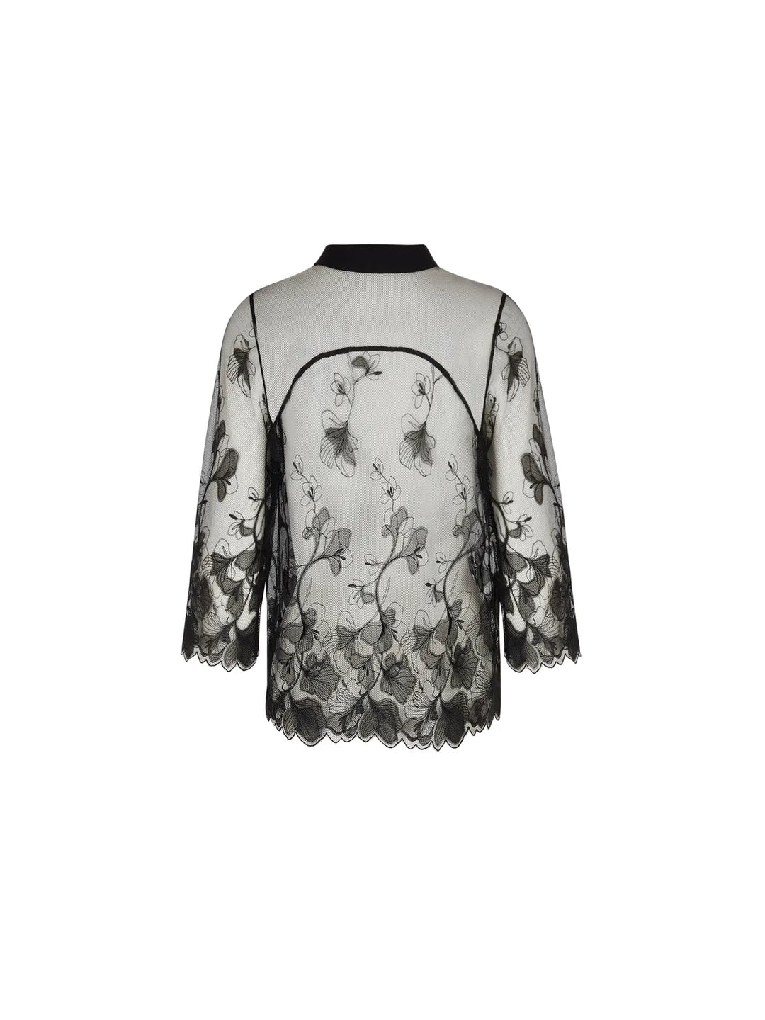 Camisero bordado con organza y seda