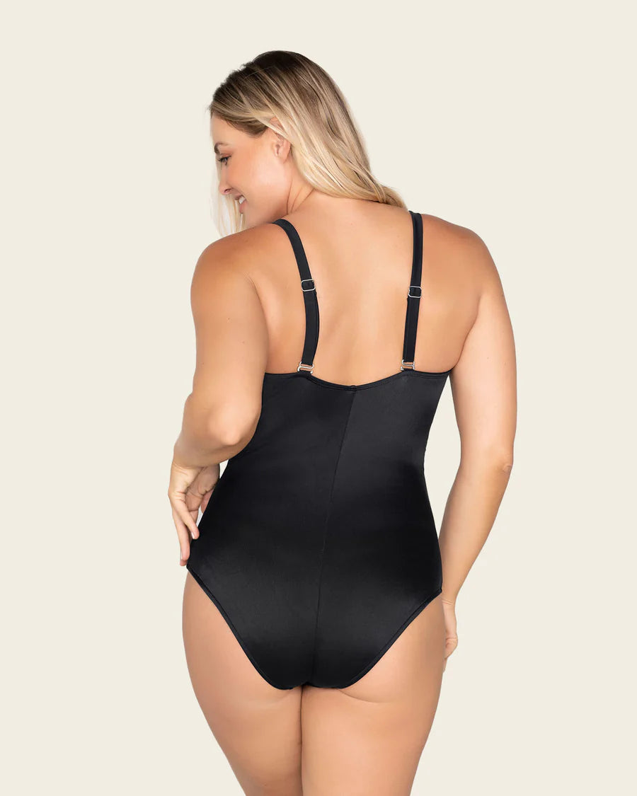 Bañador entero con push up suave de pecho y control suave de abdomen-Bañador-Blonda