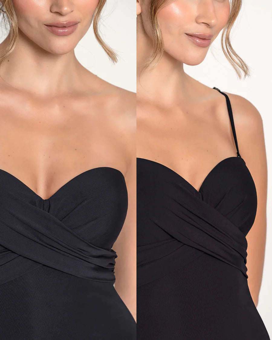 Bañador sin tirantes con push up incorporado en las copas-Bañador-Blonda