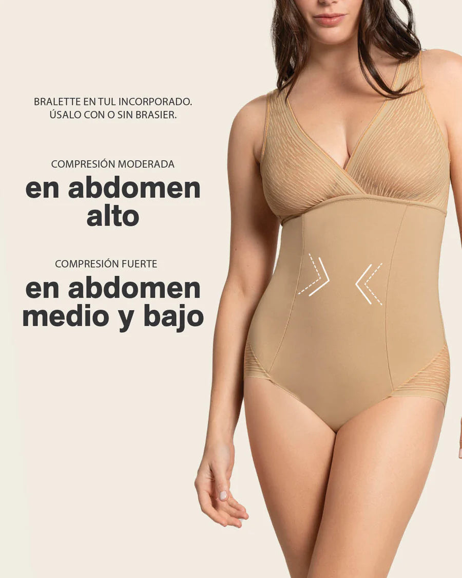 Body moldeador con bralette-body-Blonda