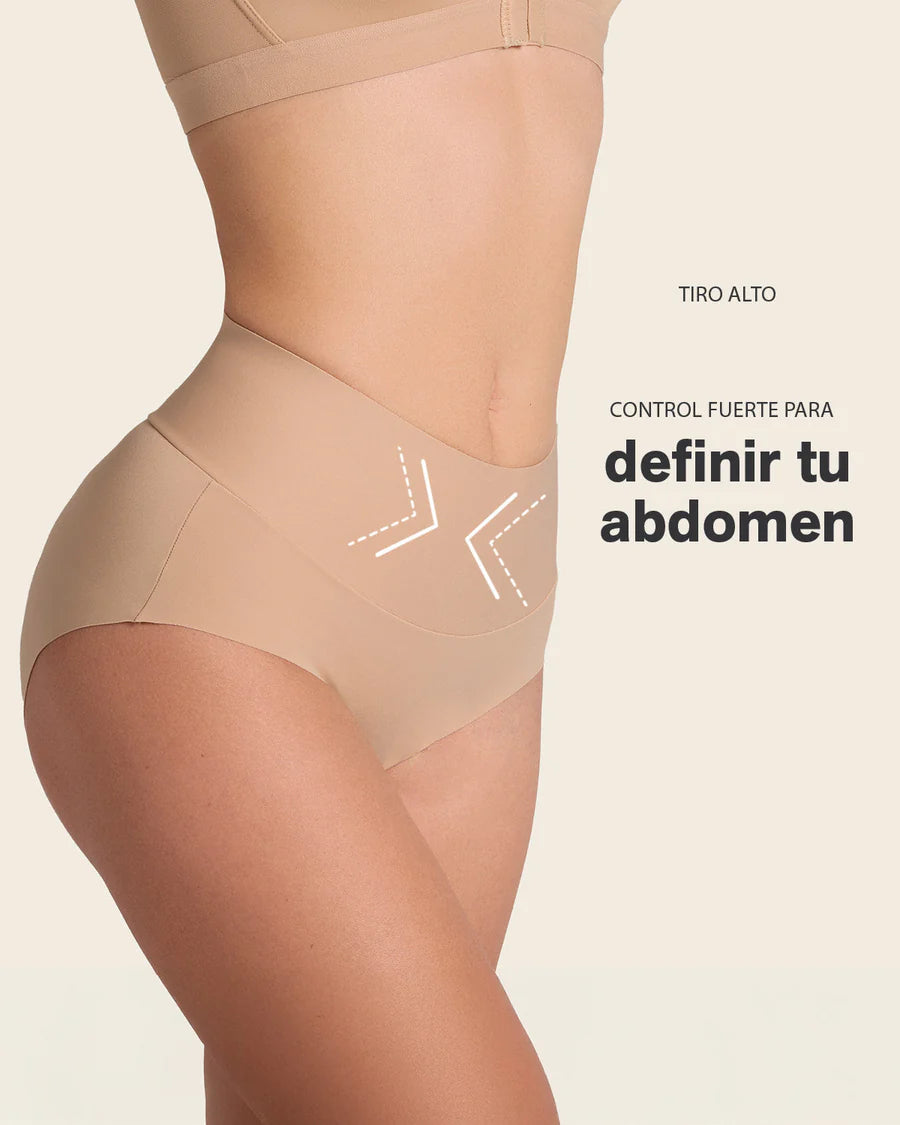 Braga clásica tiro alto de control fuerte de abdomen-braga-Blonda