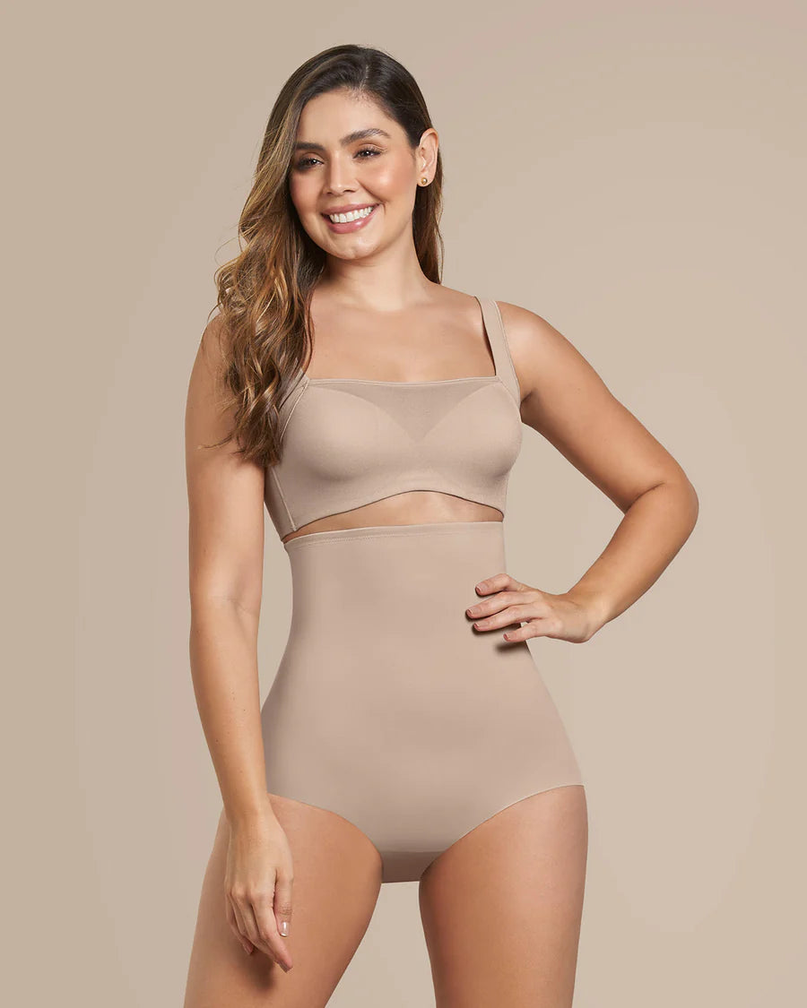 Braga faja alta moldeadora con control de abdomen y espalda-braga moldeadora-Blonda