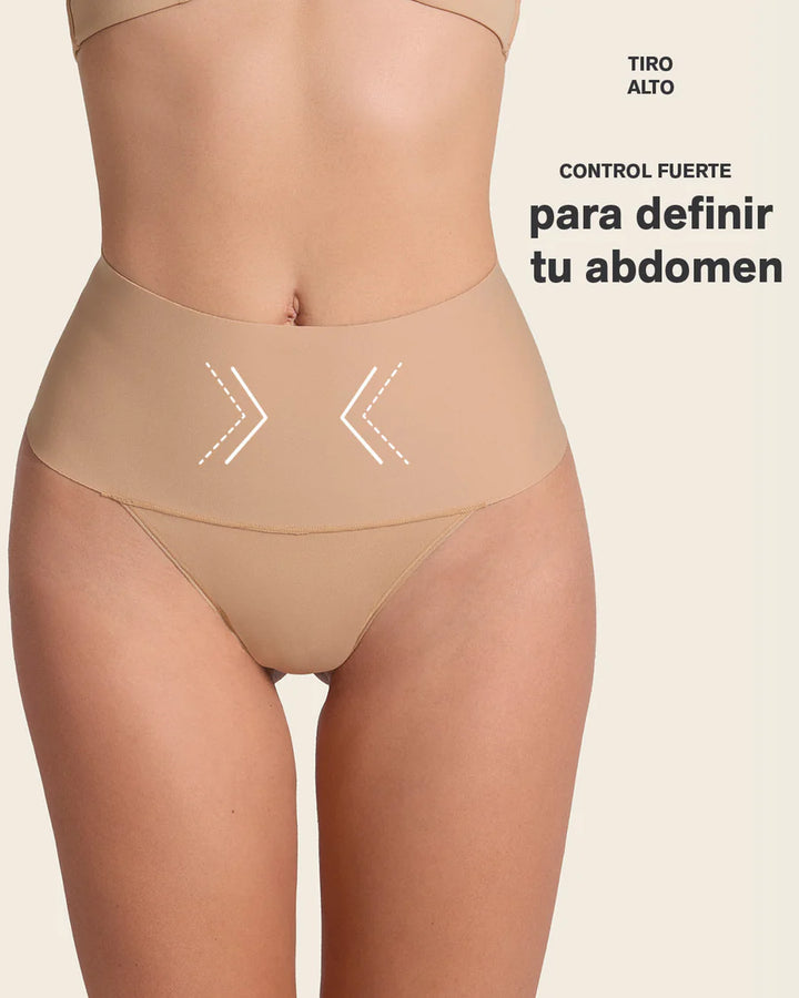 Braga faja con fajón ancho de control fuerte tiro alto-bragas-Blonda