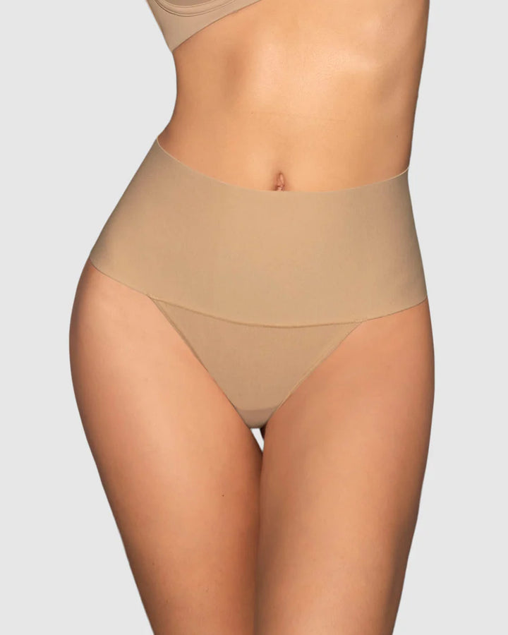Braga faja con fajón ancho de control fuerte tiro alto-bragas-Blonda