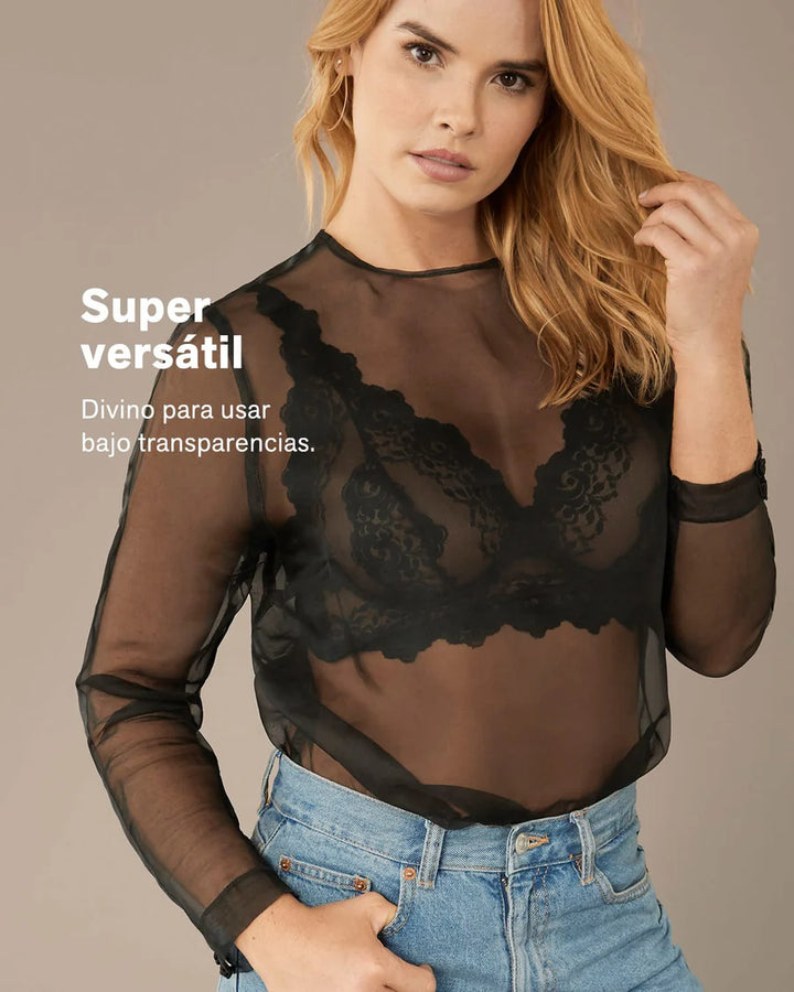Bralette encaje con transparencias-Sujetador-Blonda