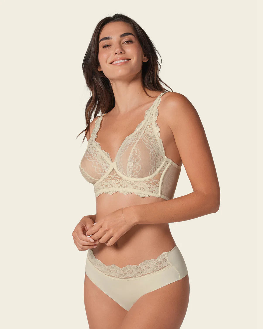 Bralette encaje con transparencias-Sujetador-Blonda