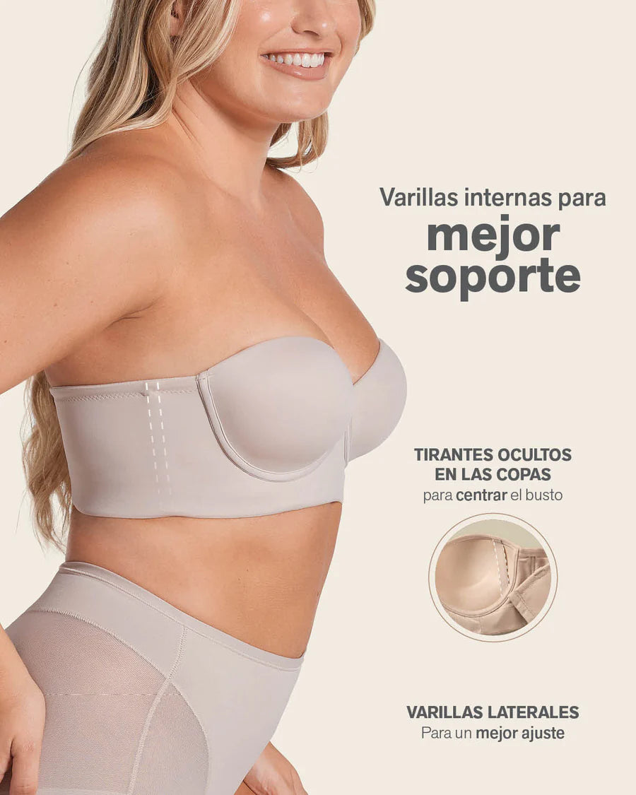 Bustier sin tirantes push up-Sujetador-Blonda