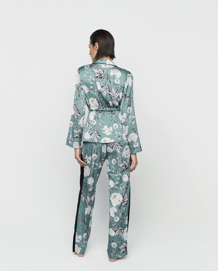 Pijama lencero camisero estampado floral