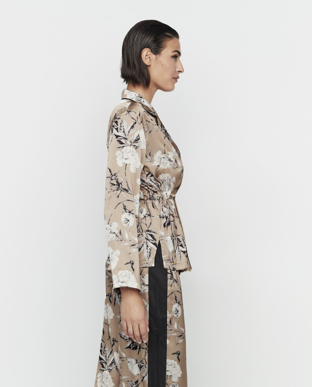 Pijama lencero camisero estampado floral